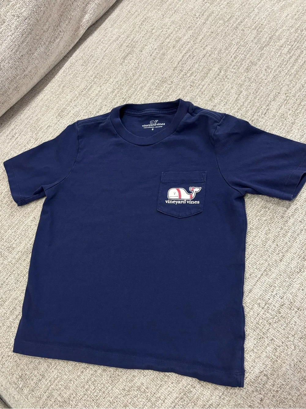 Vineyard Vines Navy Whale Baseball Logo Tee